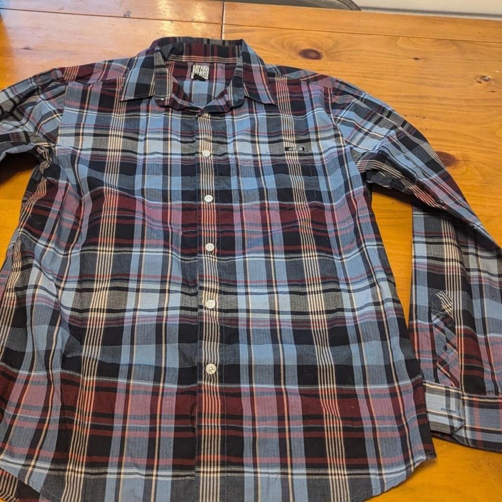 Blue and Red Volcom‎ Medium Button Up Shirt